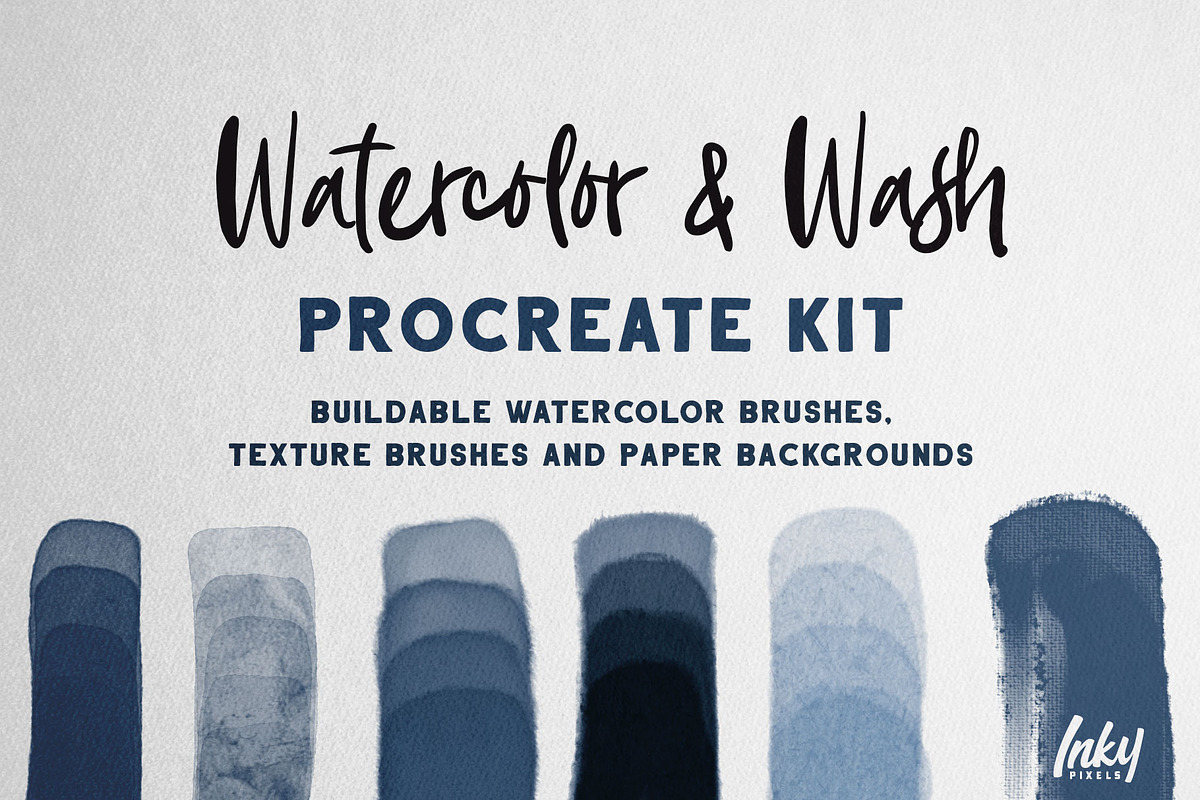 Watercolor & Wash Procreate Kit, a Brush Add-On by Inky Pixels (Photo 1 of 6)