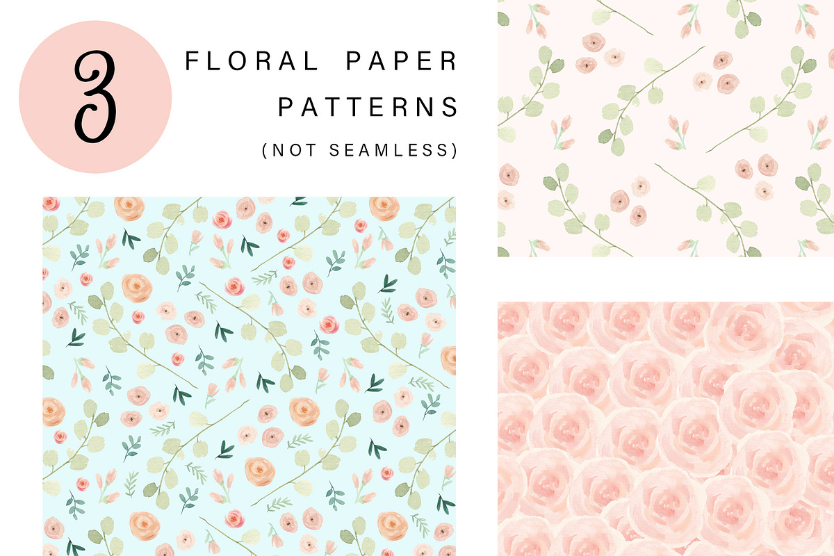 Rosa Moderna: Watercolor Floral Set, an Illustration by Aesthetic Printables (Photo 7 of 7)