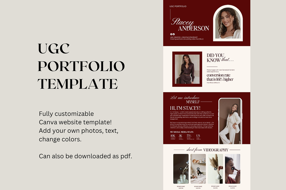 UGC Portfolio Canva Website Template preview 2