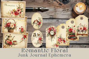 Floral Junk Journal Ephemera