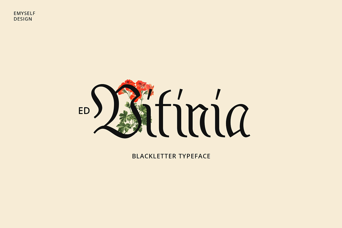 ED Vitinia, a Blackletter Font by Emyself Design (Photo 1 of 10)
