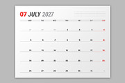 Minimal 2027 Vector Calendar EPS, a Texture Illustration by mikhailmorosin (Thumbnail 5 of 8)