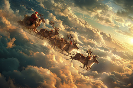 Santa Claus is being pulled through, a Photo by Iftikhar Alam