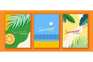 Paper Art Summer Poster Templates, a Poster Template by TotallypicRF