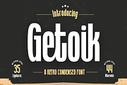 Getoik | Retro Condensed Font, a Sans Serif Font by twinstd (Thumbnail 1 of 13)