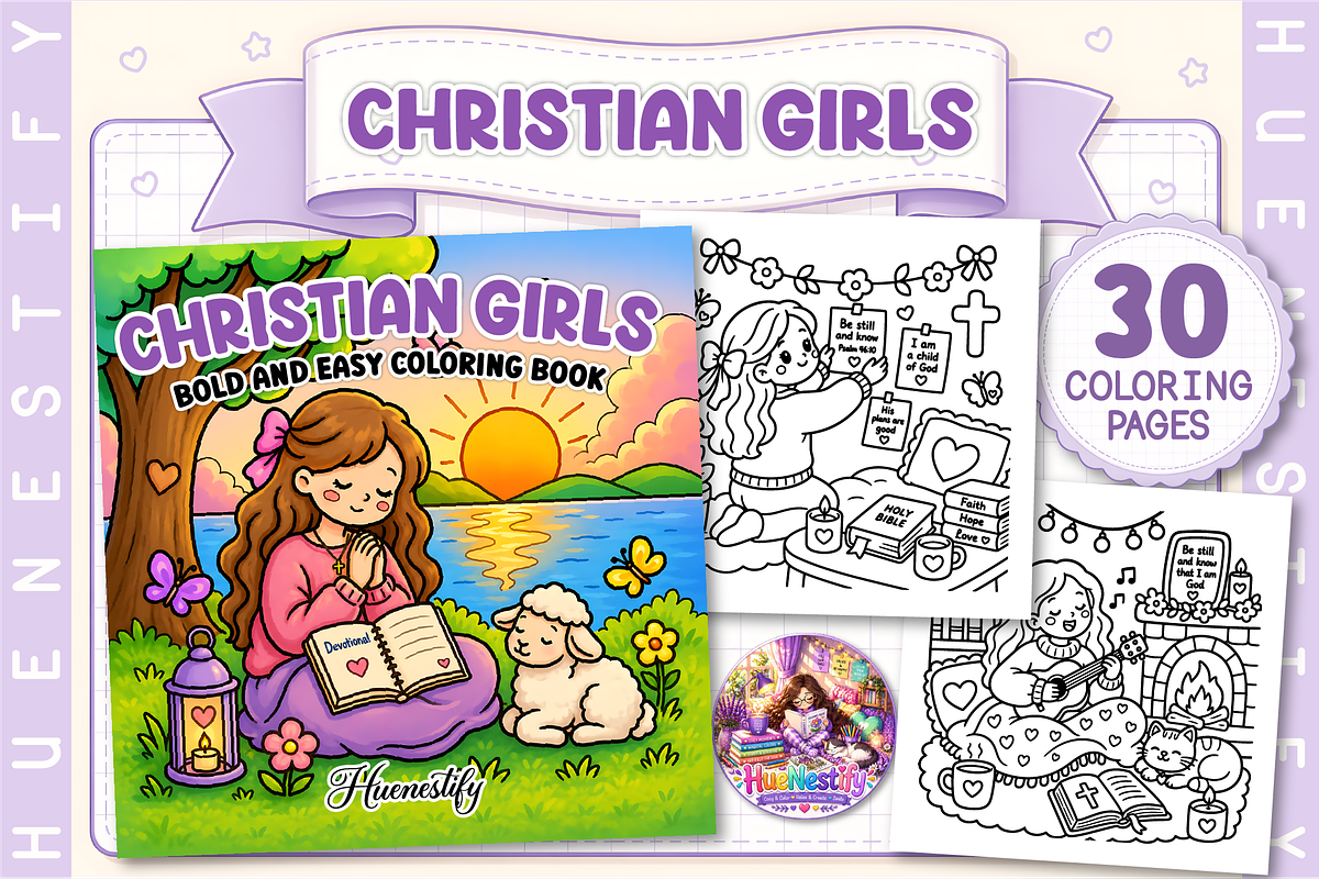 Christian Girls Bold and Easy Book, a Person Illustration by HueNestify (Photo 1 of 4)