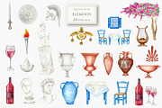 Santorini Greece Watercolor Clipart, an Object Graphic by svetlanaARTdreams (Thumbnail 5 of 12)