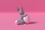 Easter Bunny Papercraft template, a Pattern Graphic by PolyFish (Thumbnail 6 of 8)