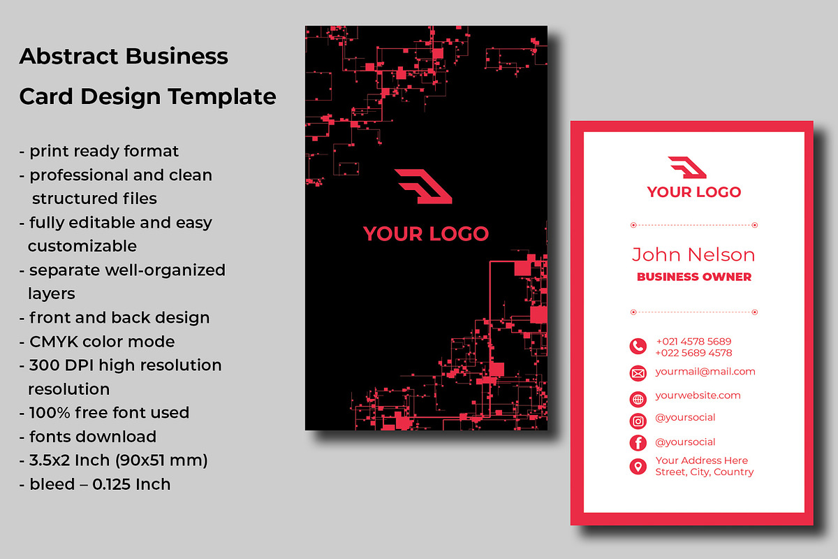 Abstract Business Card Design, a Business Card Template by Kseniya-Omega (Photo 2 of 4)