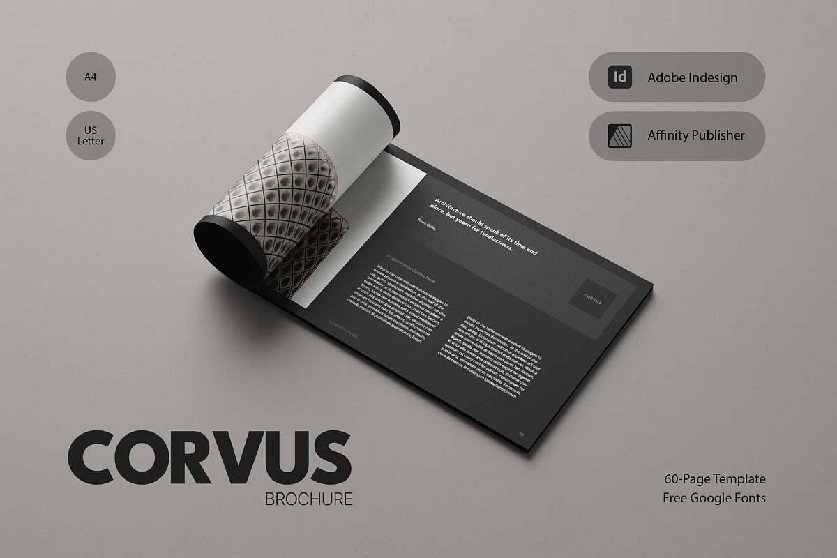 Corvus Brochure Template, a Brochure Template by SlideStation (Photo 1 of 11)