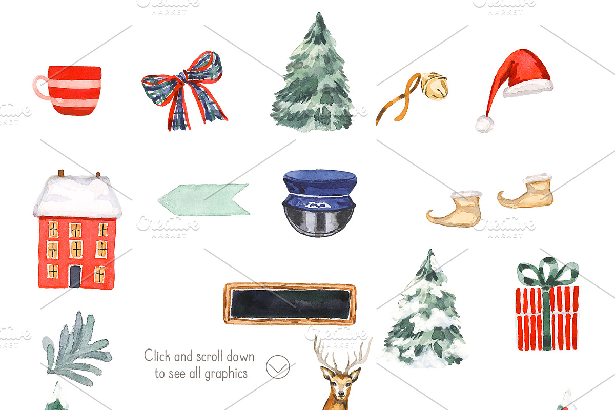 Watercolor Christmas Card Clipart, a Background Graphic by RhianAwni (Photo 4 of 10)