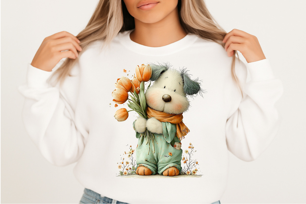 Whimsical Spring Dogs Clipart, an Illustration by Craft Nest (Photo 7 of 11)