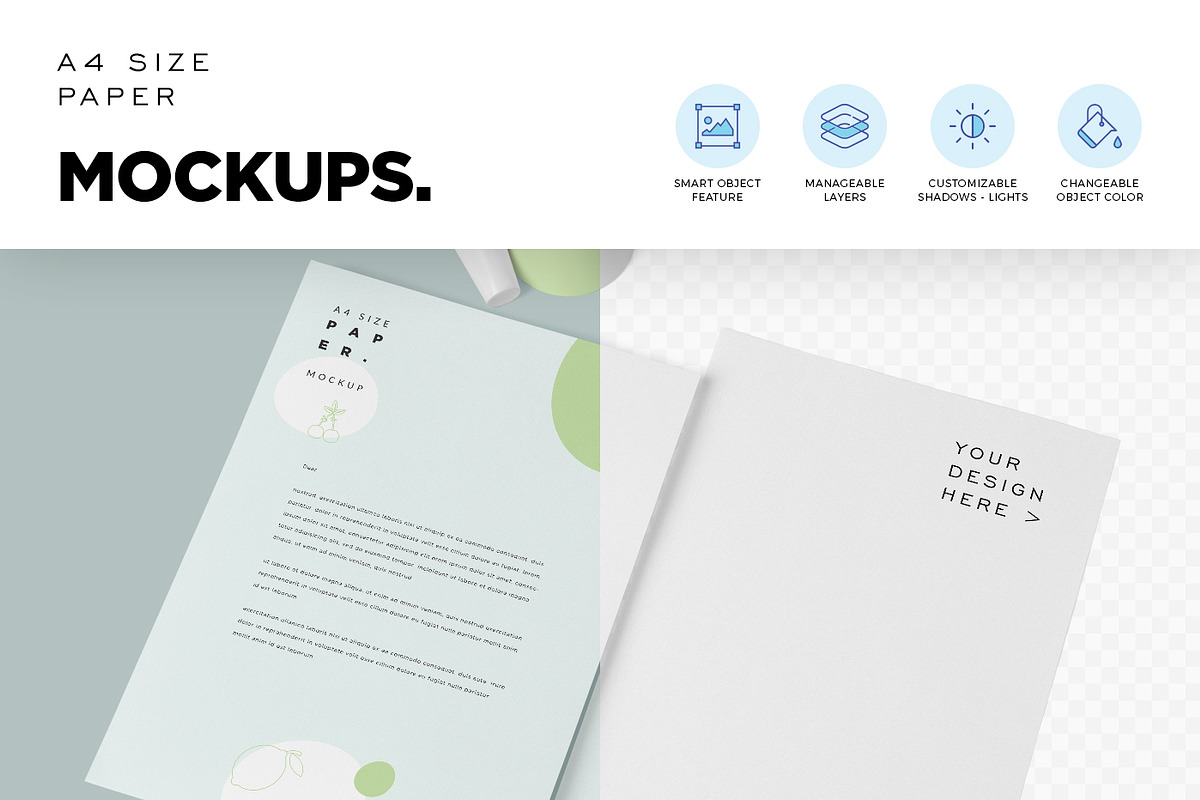 4 A4 Size Paper Mockups, a Product Mockup by DesignNeutrons (Photo 3 of 6)