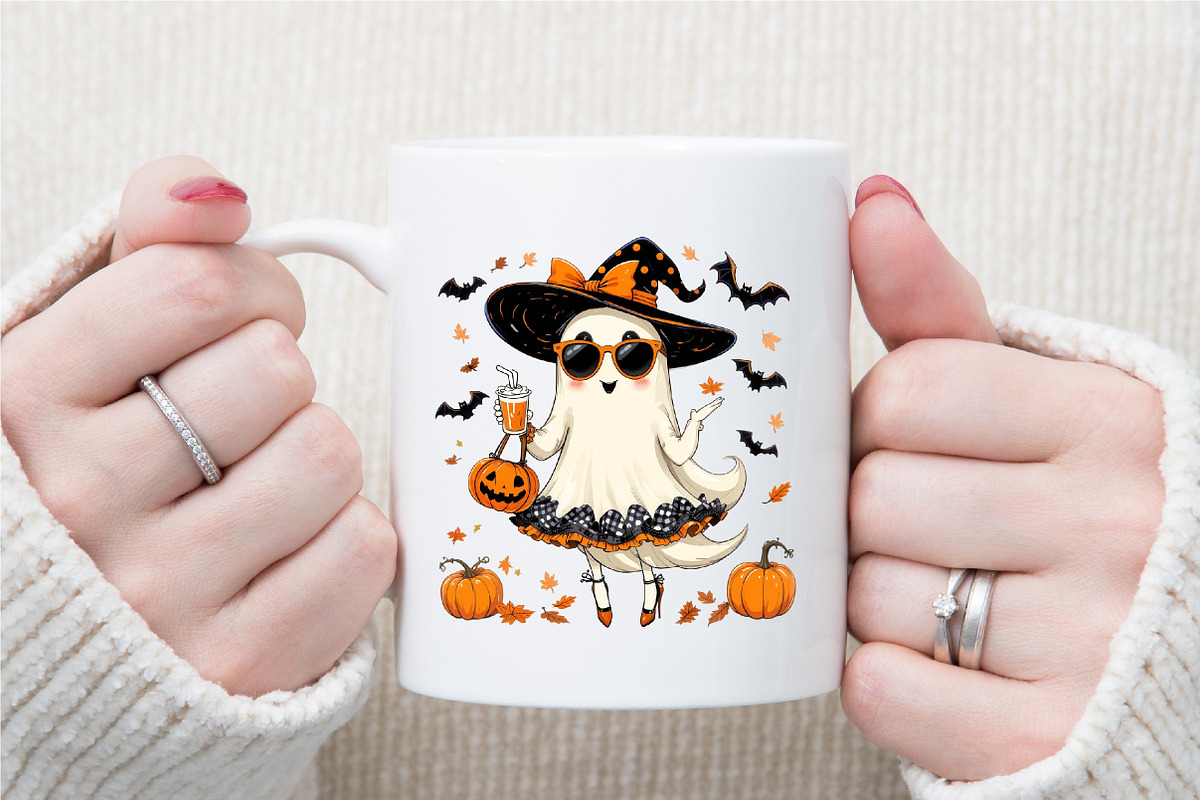 Cute Funny Ghost Pumpkin Halloween P, an Illustration by Sublimation Artist (Photo 6 of 9)