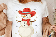 Cowboy Snowman Christmas Glitter Png, an Illustration by Creative Art (Thumbnail 6 of 6)