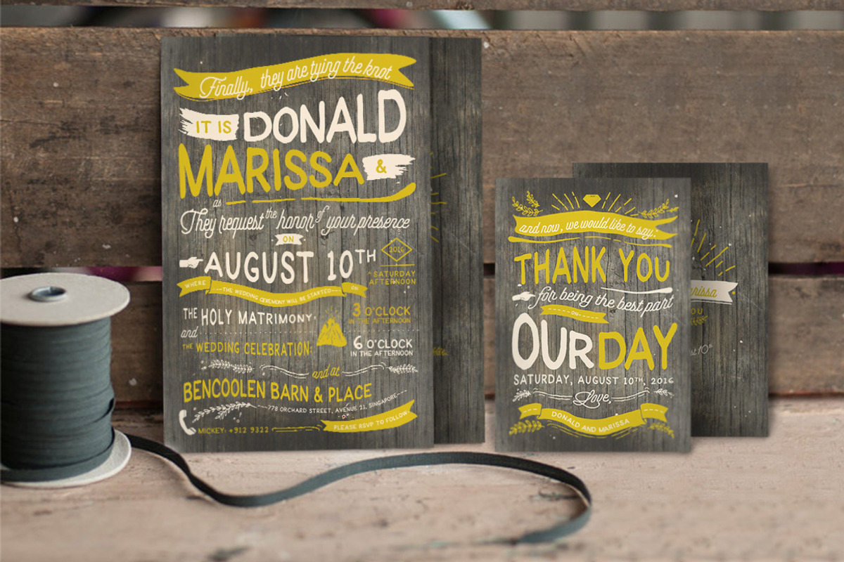 Vintage Hand Lettering Wedding Suite, an Invitation Template by BlueRobinDesignShop (Photo 5 of 9)