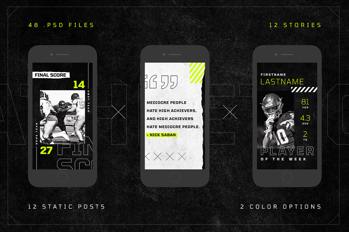 ATHLETICO 2- BALLER INSTAGRAM KIT, a Social Media Template by GOAT Design Co. (Photo 2 of 13)