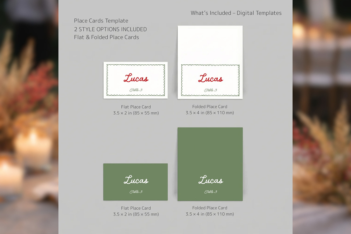 Wedding Place Cards Template bd003, a Card Template by TyphoonStudio (Photo 3 of 9)