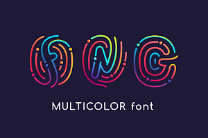 Rainbow Fingerprint Colored Font