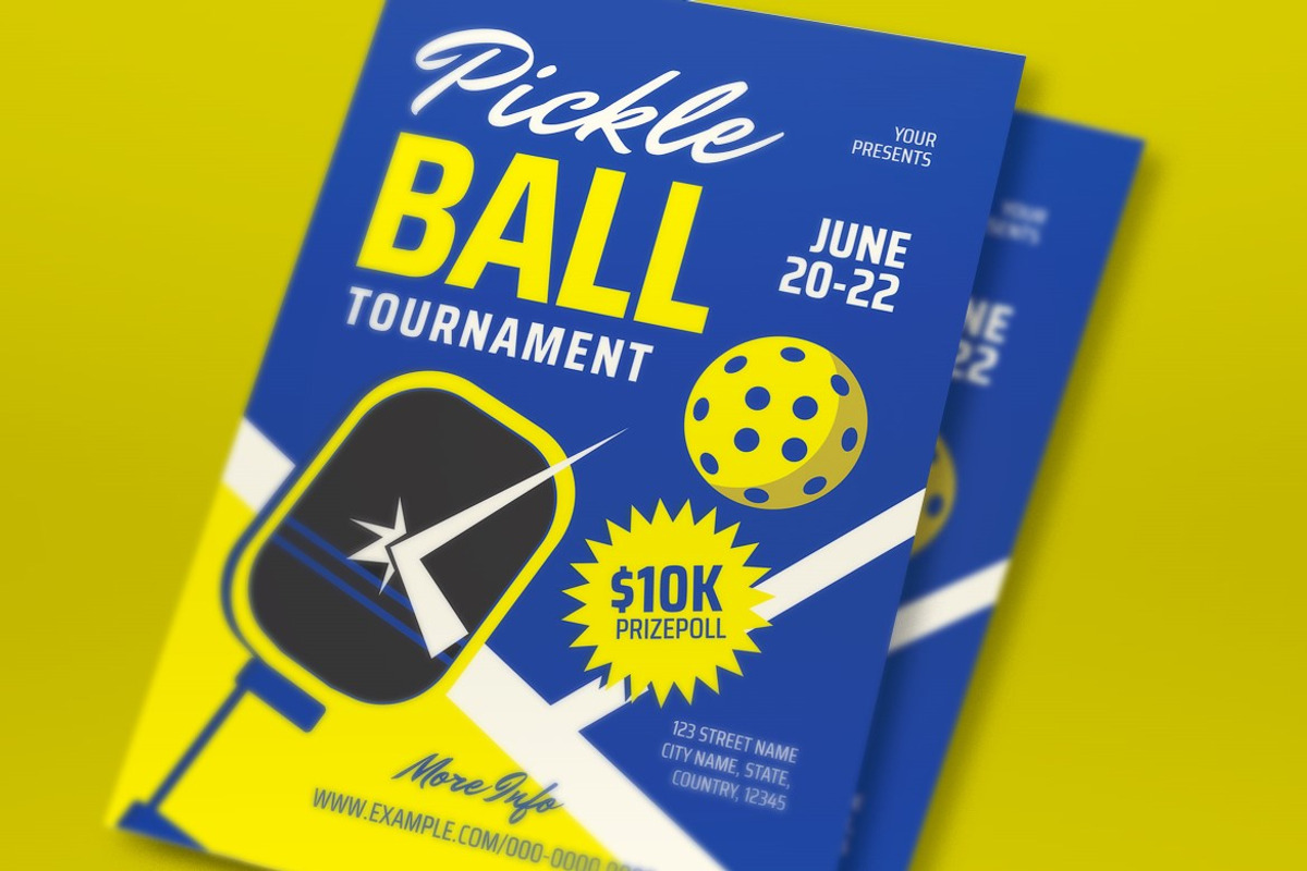 Green Pickle Ball Flyer Set, a Flyer Template by graphicook (Photo 3 of 6)