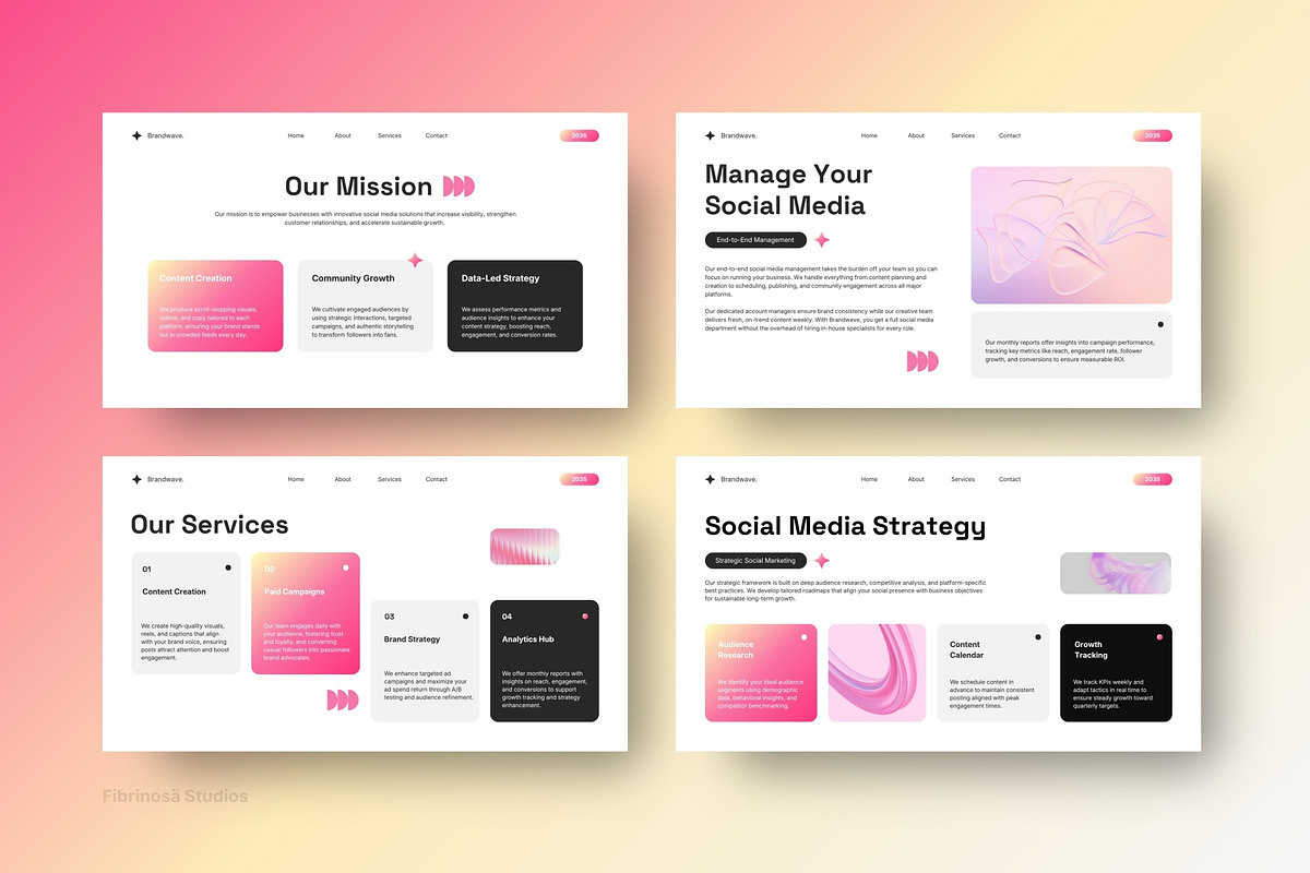 Creative Social Media Agency, a Presentation Template by FIBRINOSÄ (Photo 4 of 7)