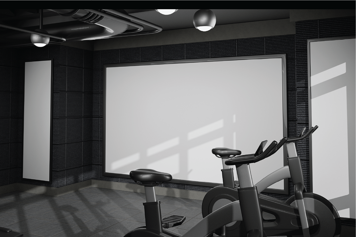 Modern Gym Poster Mockup, an Advertising Mockup by Dudukbersama (Photo 4 of 4)