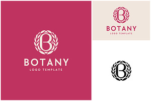 letter B Leaf Circular Wreath Logo, a Branding & Logo Template by Enola99d
