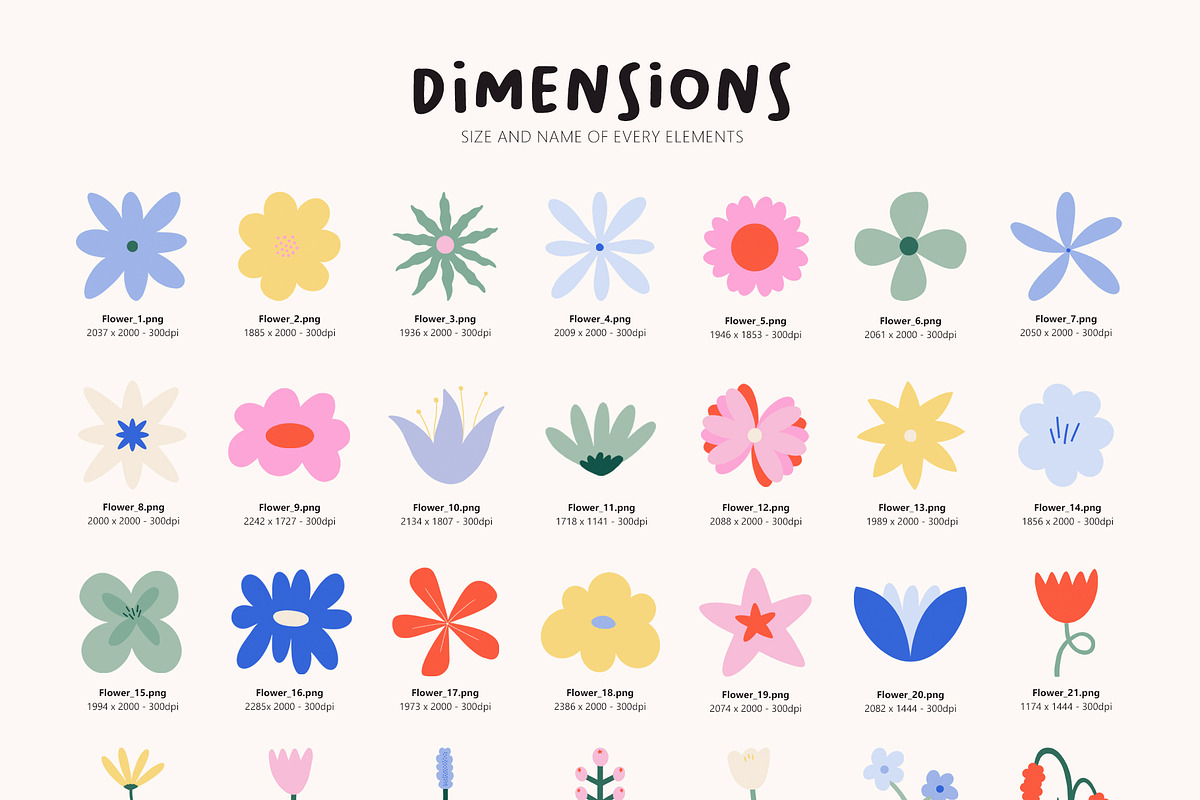 Hand drawn Modern Flowers, a Decorative Illustration by polinestudio (Photo 6 of 8)
