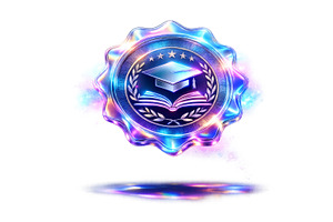 Graduation badge icon with cap and b, an Illustration by Dvoevnore photos