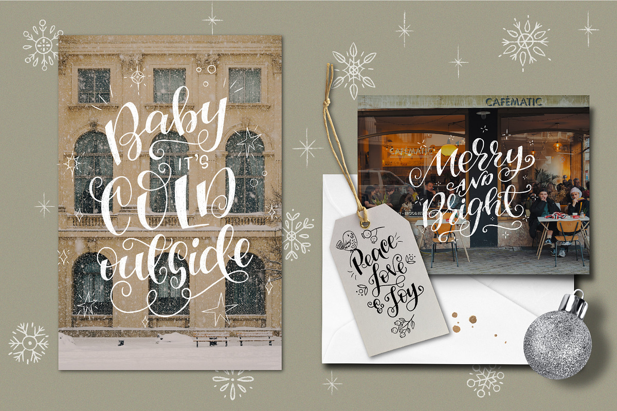 Magic Of Christmas lettering overlay, a Seasonal Illustration by Sketchetarian (Photo 5 of 9)