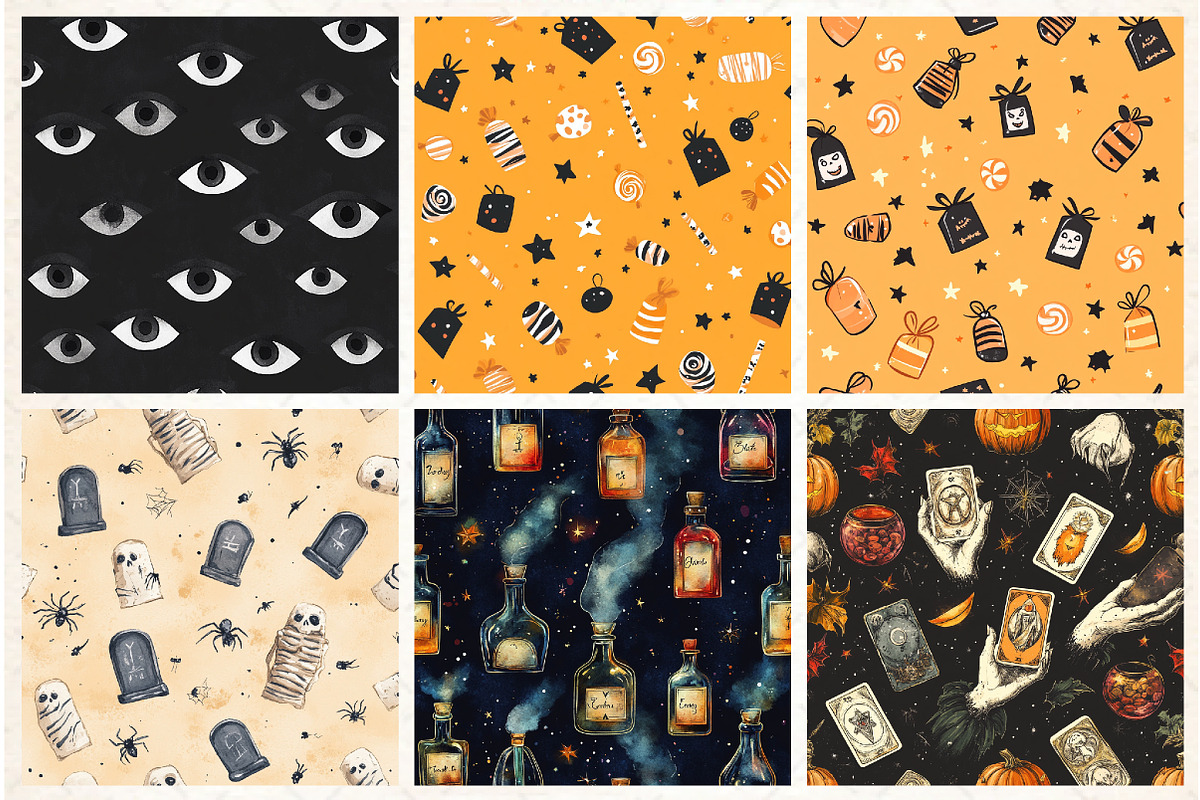 Happy Halloween Digital Paper, a Pattern Graphic by Libby Wishes (Photo 6 of 6)