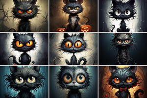 Tim Burton Style Halloween Cat