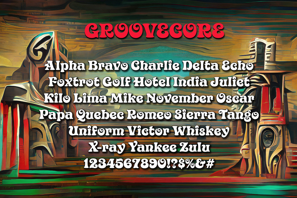 Groovecore Font, a Serif Font by Mysterylab Designs (Photo 3 of 8)