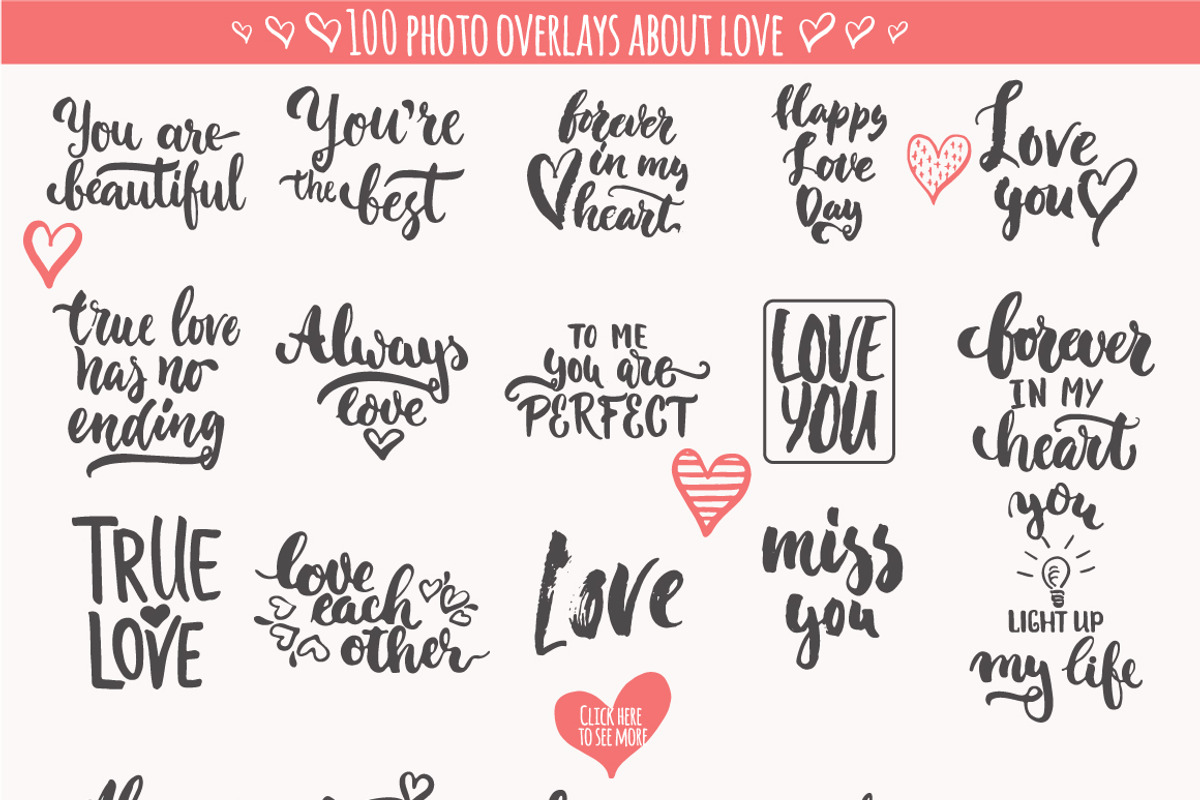 Love quotes and photo overlays set, a Decorative Illustration by Tumana_Net (Photo 2 of 9)