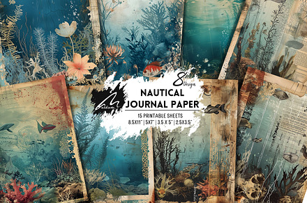 Grunge Nautical World Paper, a Background Graphic by Digital Art Mahdiseño