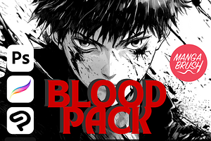 Anime Blood Brushes - Procreate, PS