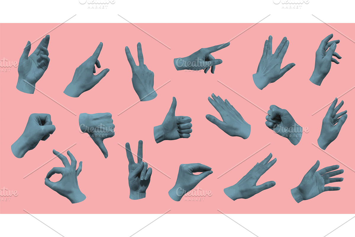 Realistic Halftone Cold Hands, an Illustration by Lemberg Vector