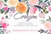 Corazon - Watercolor Floral Set, an Illustration by SmallHouseBigPony (Thumbnail 7 of 12)