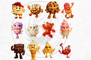 Funny Junk Food Character Cliparts, a Food Illustration by ThatsDesignArt (Thumbnail 9 of 11)