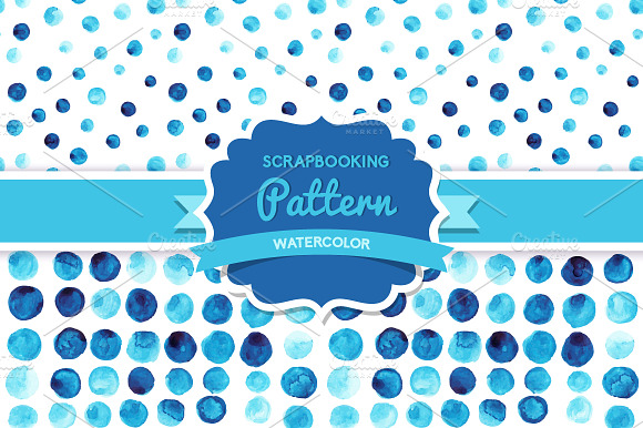Vector watercolor seamless pattern preview 6