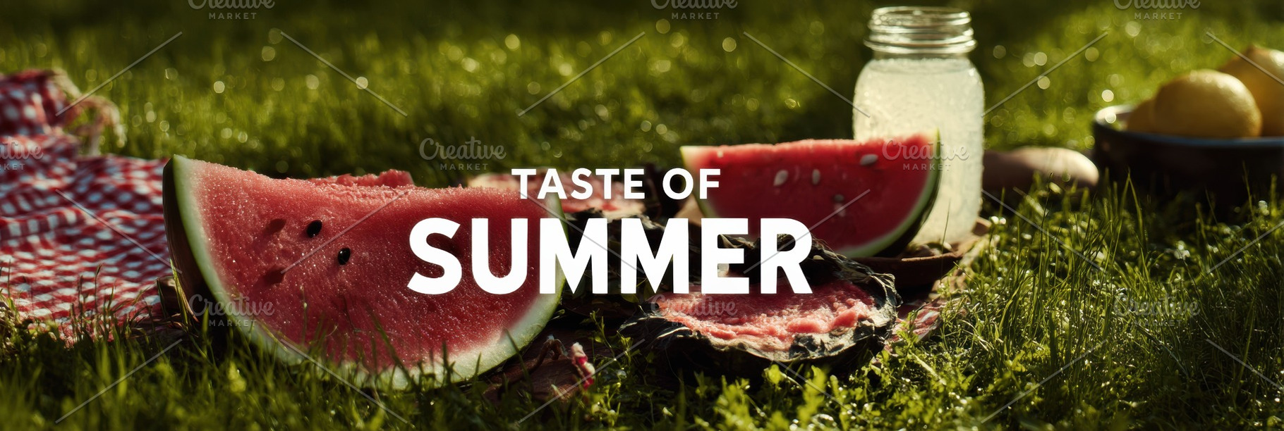 Picnic grass scene TASTE OF SUMMER, a Holiday Photo by Virgo Studio