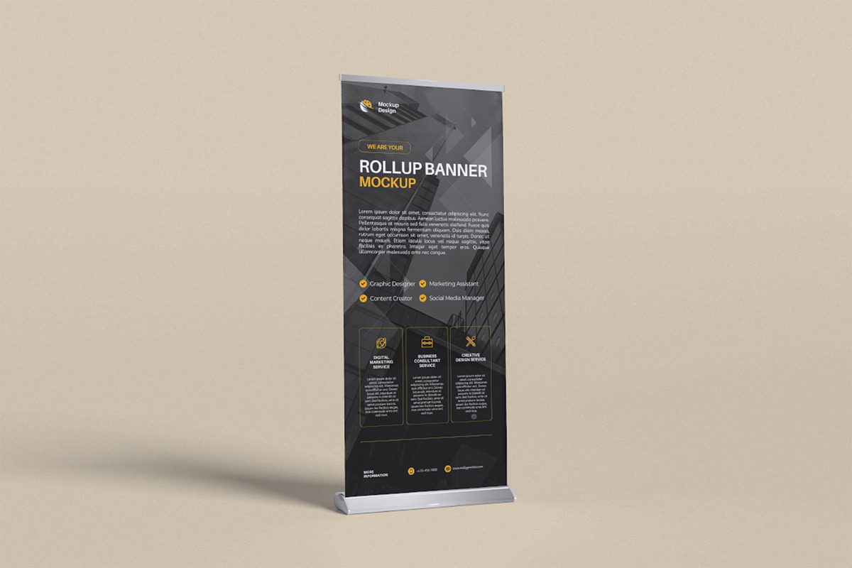 Roll Up Banner Mockup, an Advertising Mockup by xavier_studio (Photo 2 of 5)