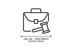 Labour law pixel perfect linear icon, an Icon by IMG Visuals