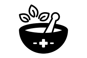 Herbal medicine solid icon, a Solid Icon by Creative priyanka