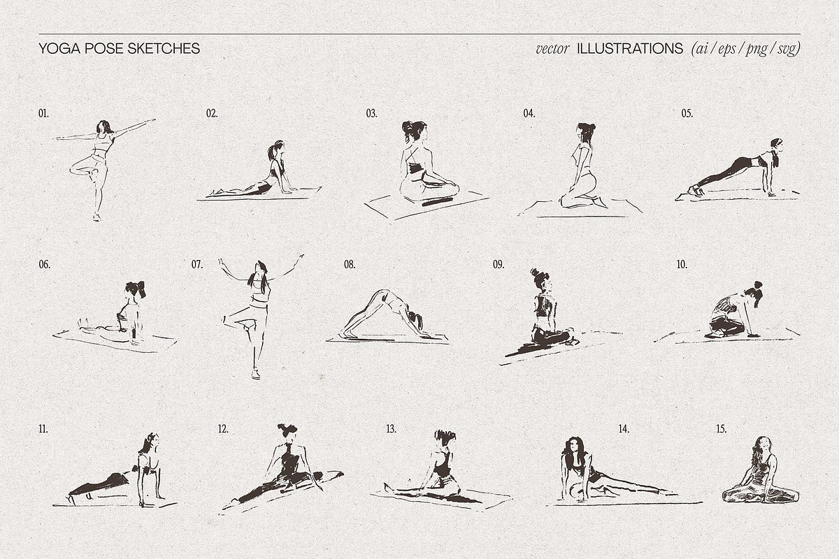 Wellness And Yoga Illustrations, a Sport Illustration by TheMountBirdStudio (Photo 17 of 18)
