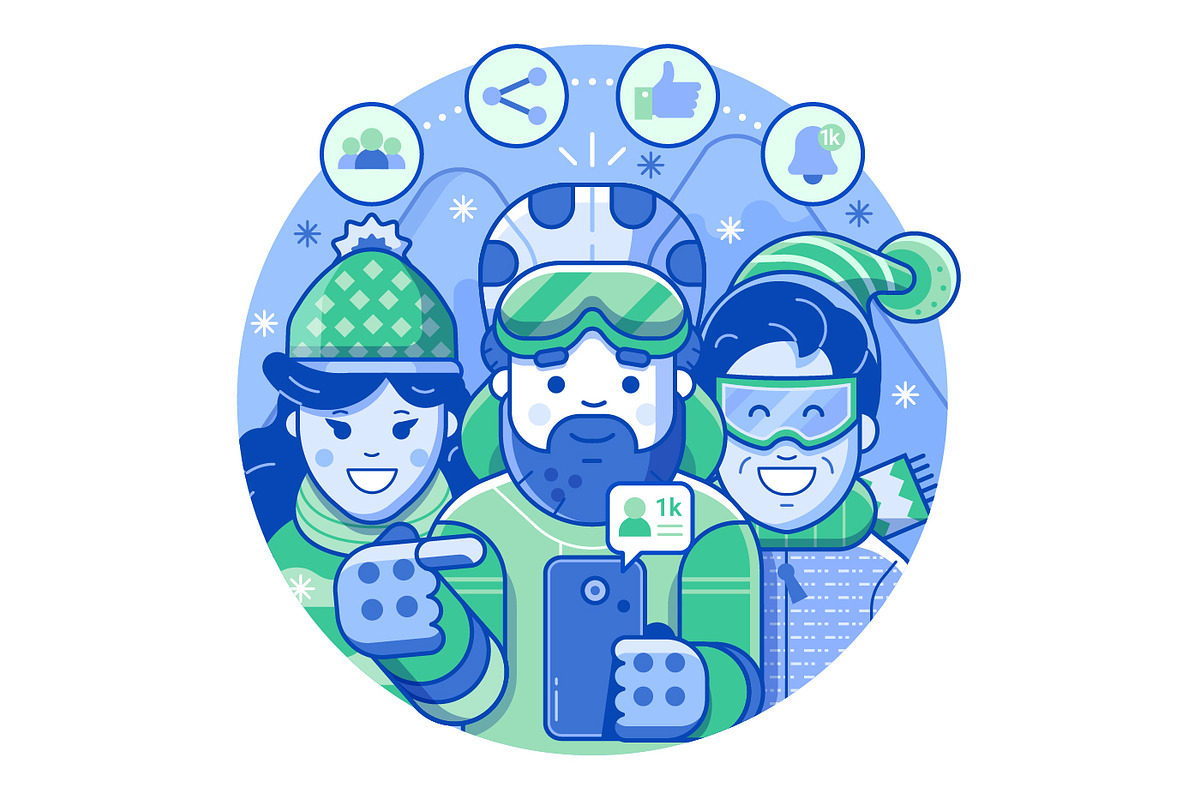 Skiing Resort Web Illustrations, a Sport Illustration by Alex Krugli (Photo 15 of 15)
