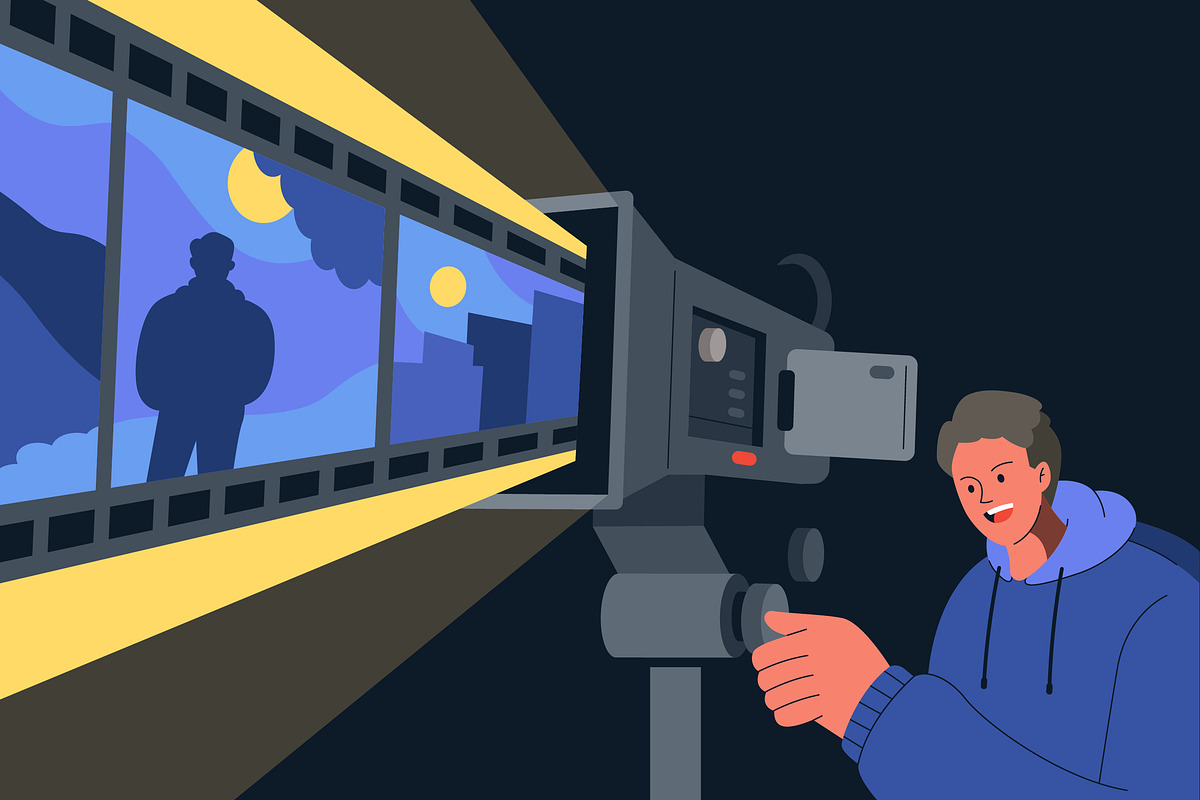 Cinematic Film Strip Perspective, an Illustration by Bekeen.co