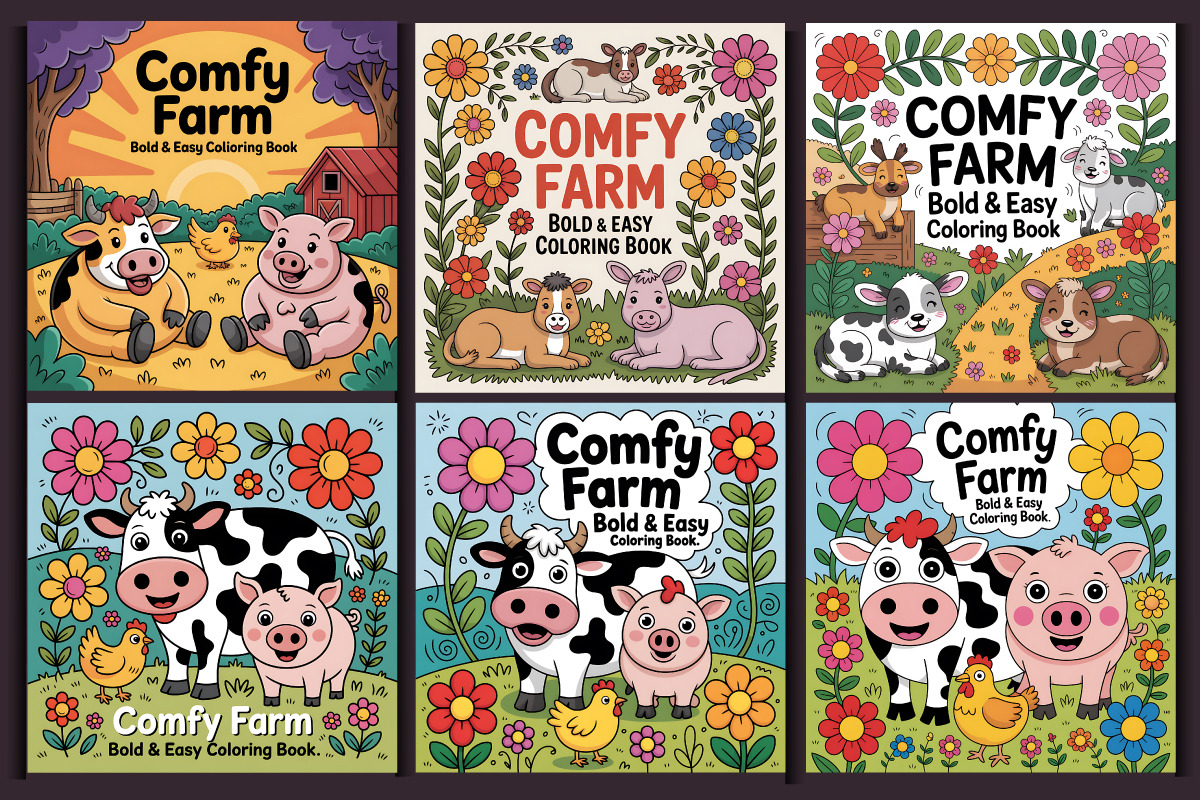 Comfy Farm Bold & Easy Coloring Book, a Pattern Graphic by protabsorkar11 (Photo 5 of 5)