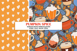 Pumpkin Spice Seamless Digital Paper