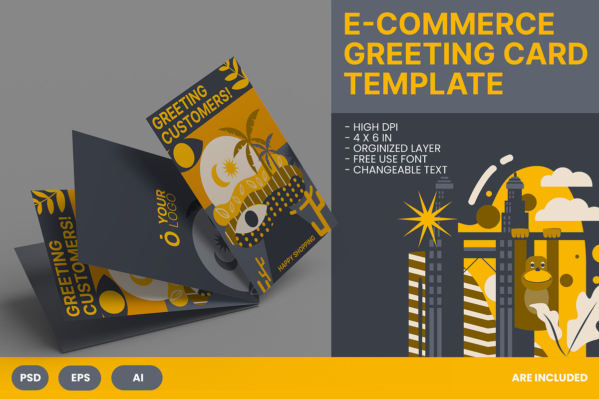 E-Commerce Greeting Card, a Card Template by Esensifiksi.studio (Photo 1 of 3)
